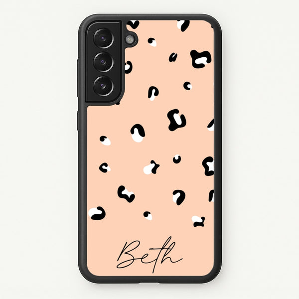 Personalised Name Cheetah Print - Animal Patterns Phone Case for Galaxy S21FE