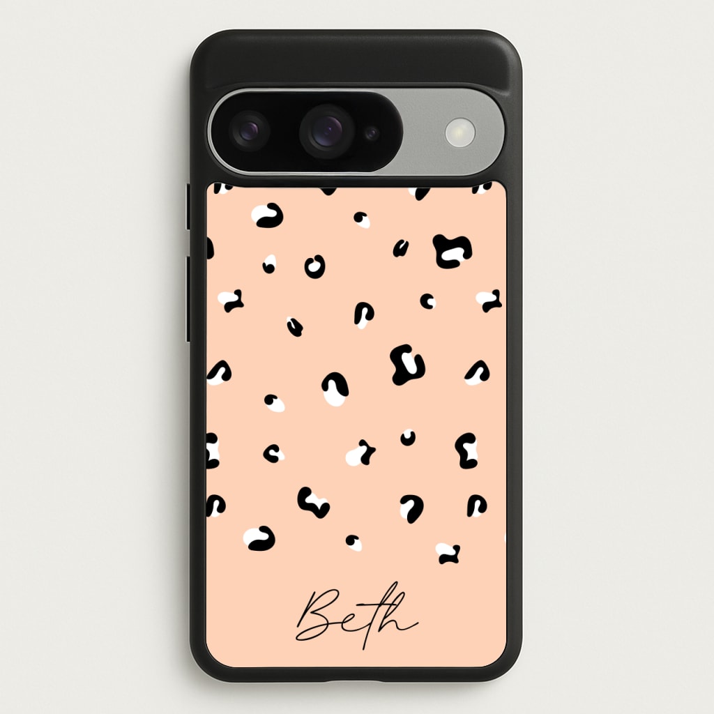 Personalised Name Cheetah Print Phone Case for Google Pixel 10 / 10 Pro