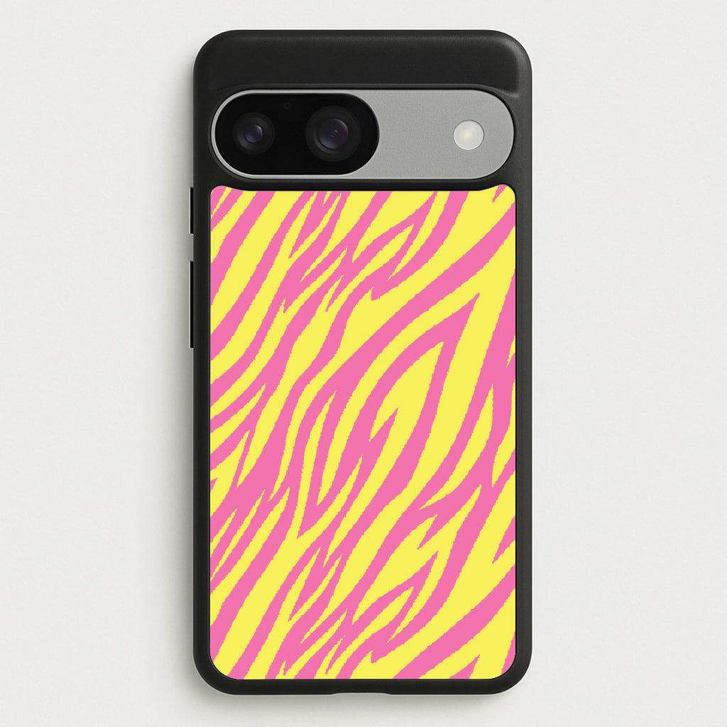 Neon Zebra Print - Animal Patterns Phone Case for Google Pixel 9 / 9 Pro