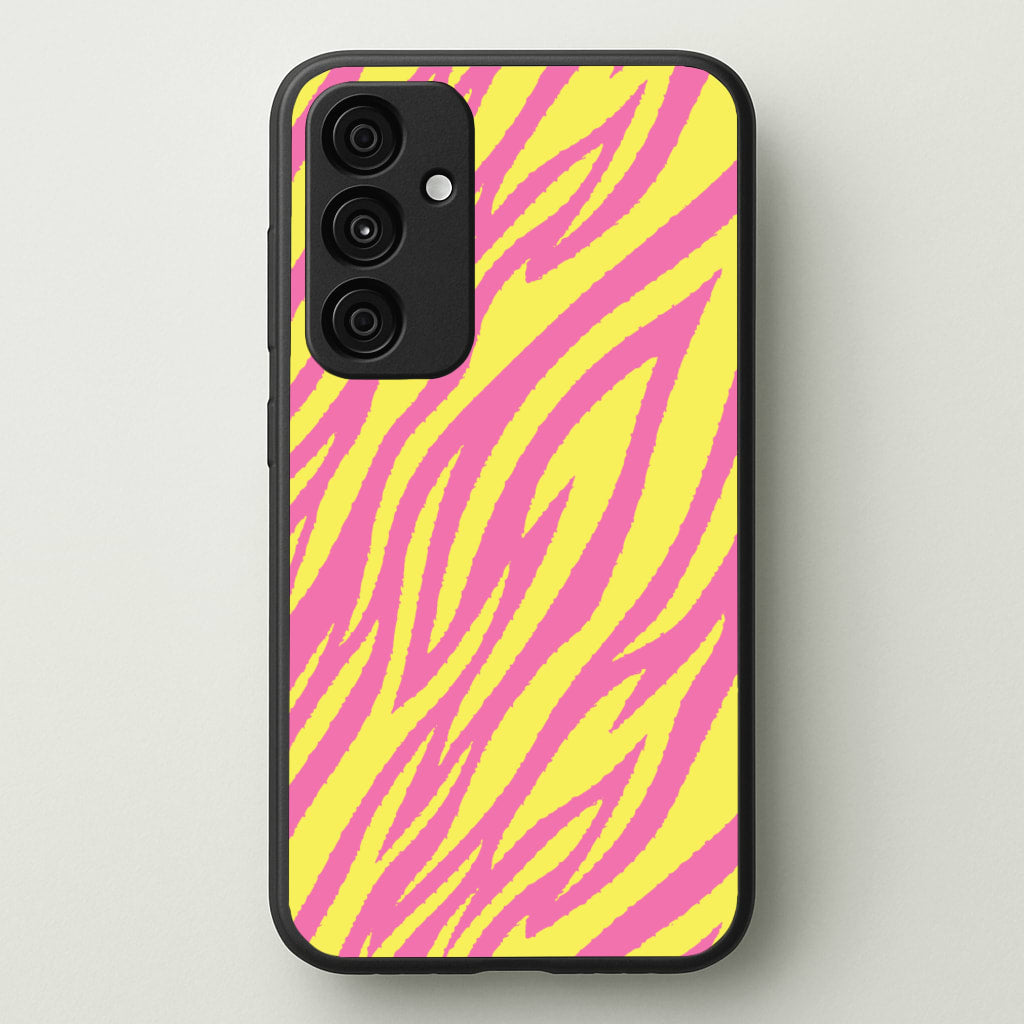 Neon Zebra Print - Animal Patterns Phone Case for Galaxy A55