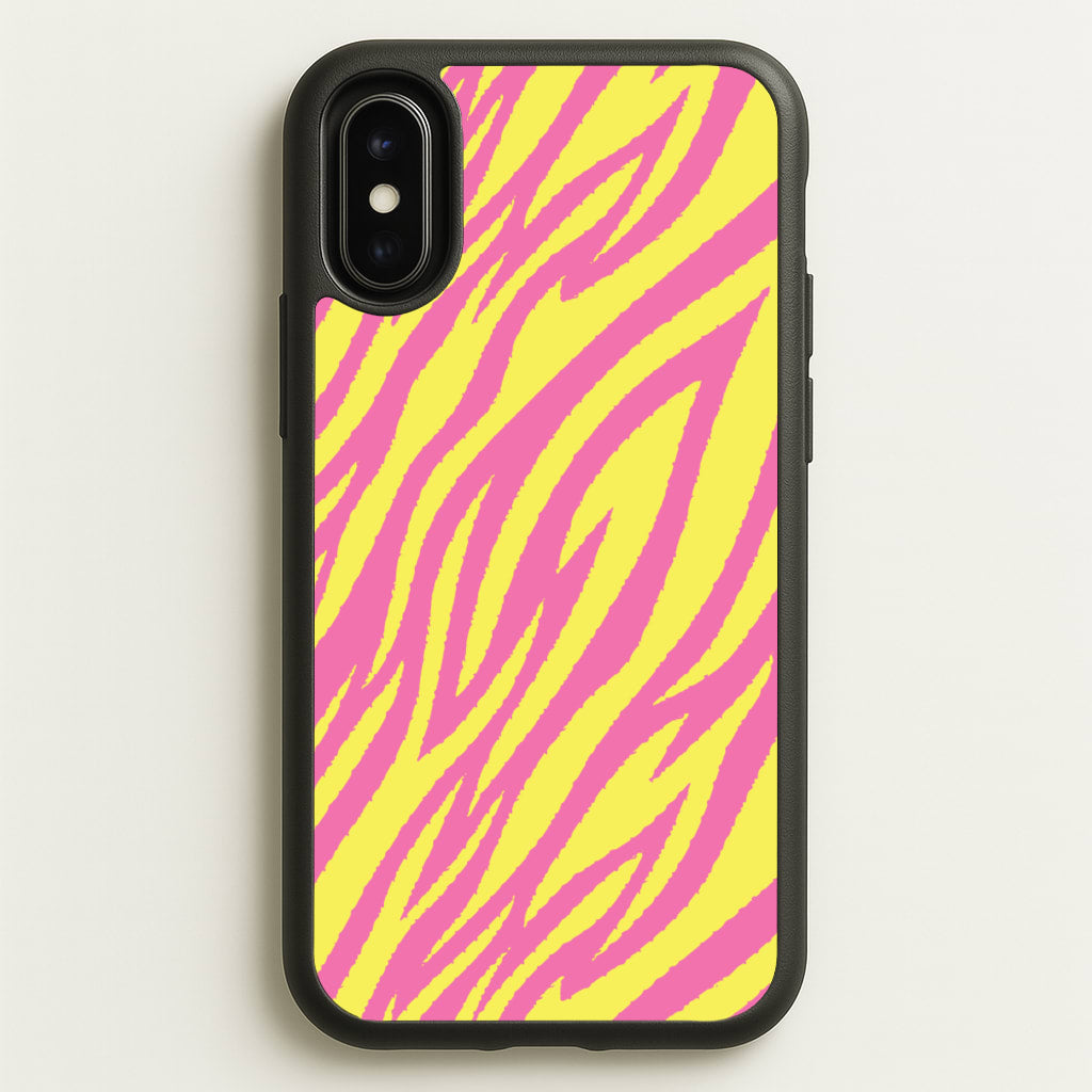 Neon Zebra Print - Animal Patterns Phone Case for iPhone X / XS