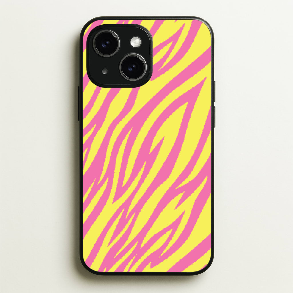 Neon Zebra Print - Animal Patterns Phone Case for iPhone 14