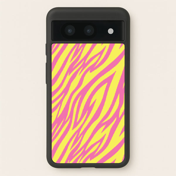 Neon Zebra Print - Animal Patterns Phone Case for Google Pixel 8a