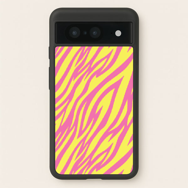 Neon Zebra Print - Animal Patterns Phone Case for Google Pixel 8