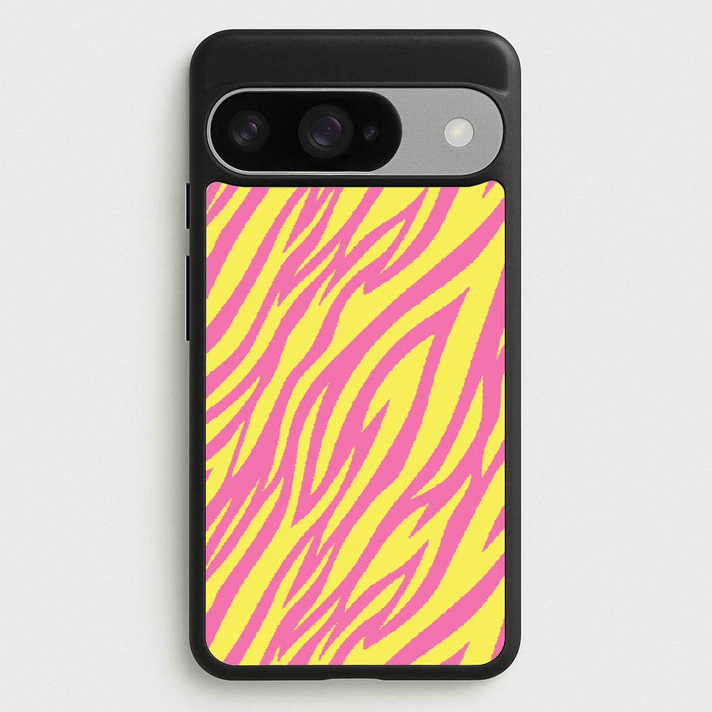 Neon Zebra Print Phone Case for Google Pixel 10 / 10 Pro