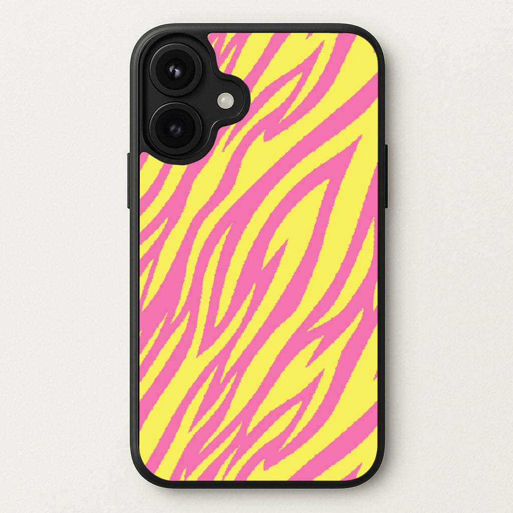 Neon Zebra Print Phone Case for iPhone 17