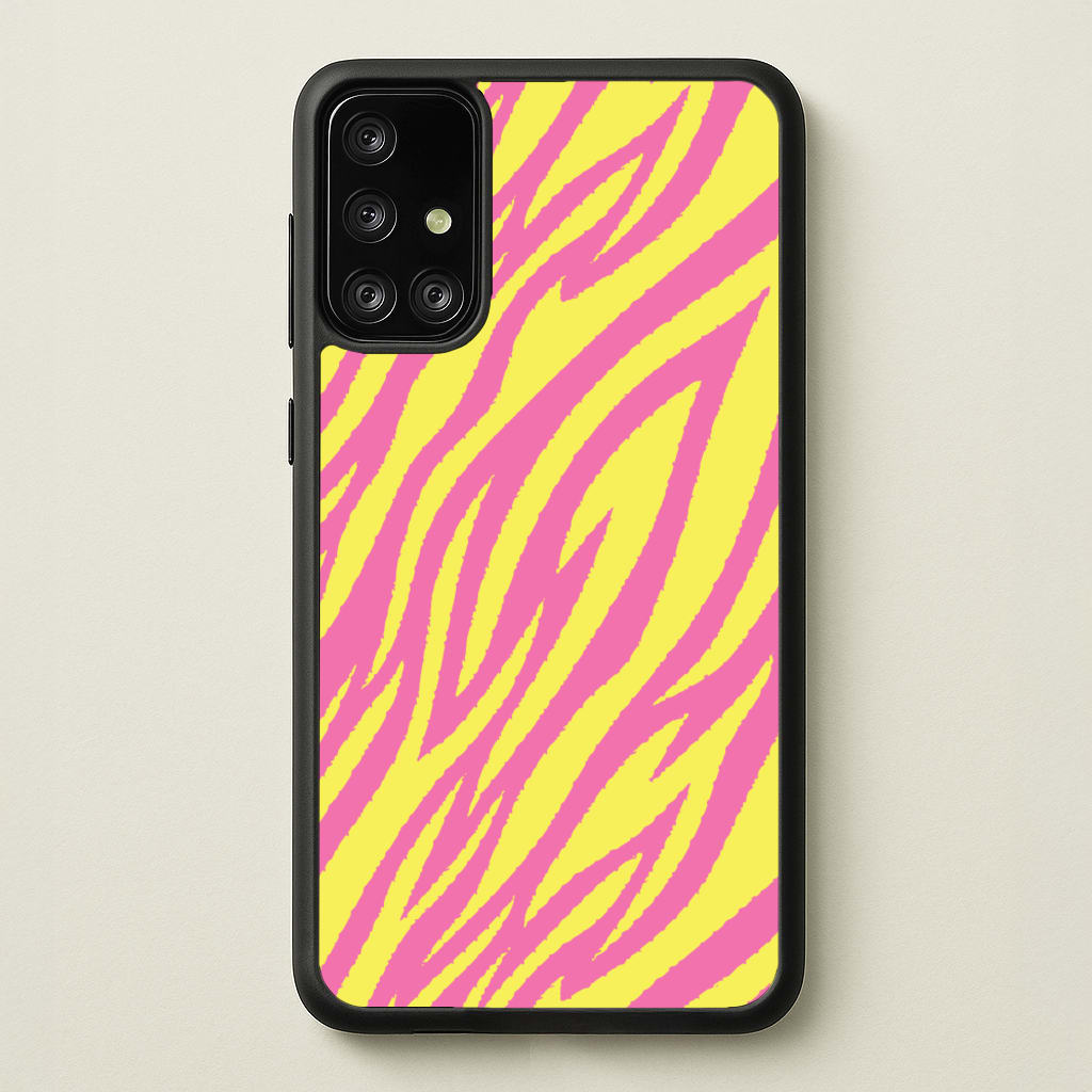 Neon Zebra Print - Animal Patterns Phone Case for Galaxy A71