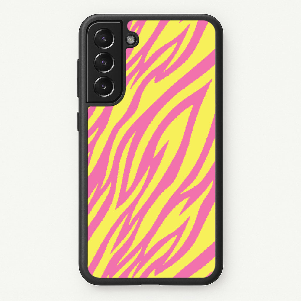 Neon Zebra Print - Animal Patterns Phone Case for Galaxy S22 Plus