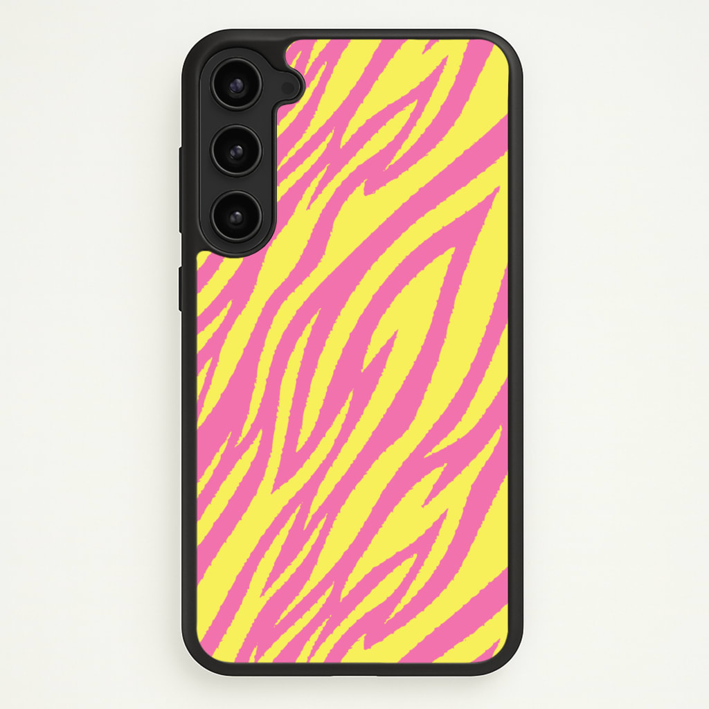 Neon Zebra Print - Animal Patterns Phone Case for Galaxy S23 Plus