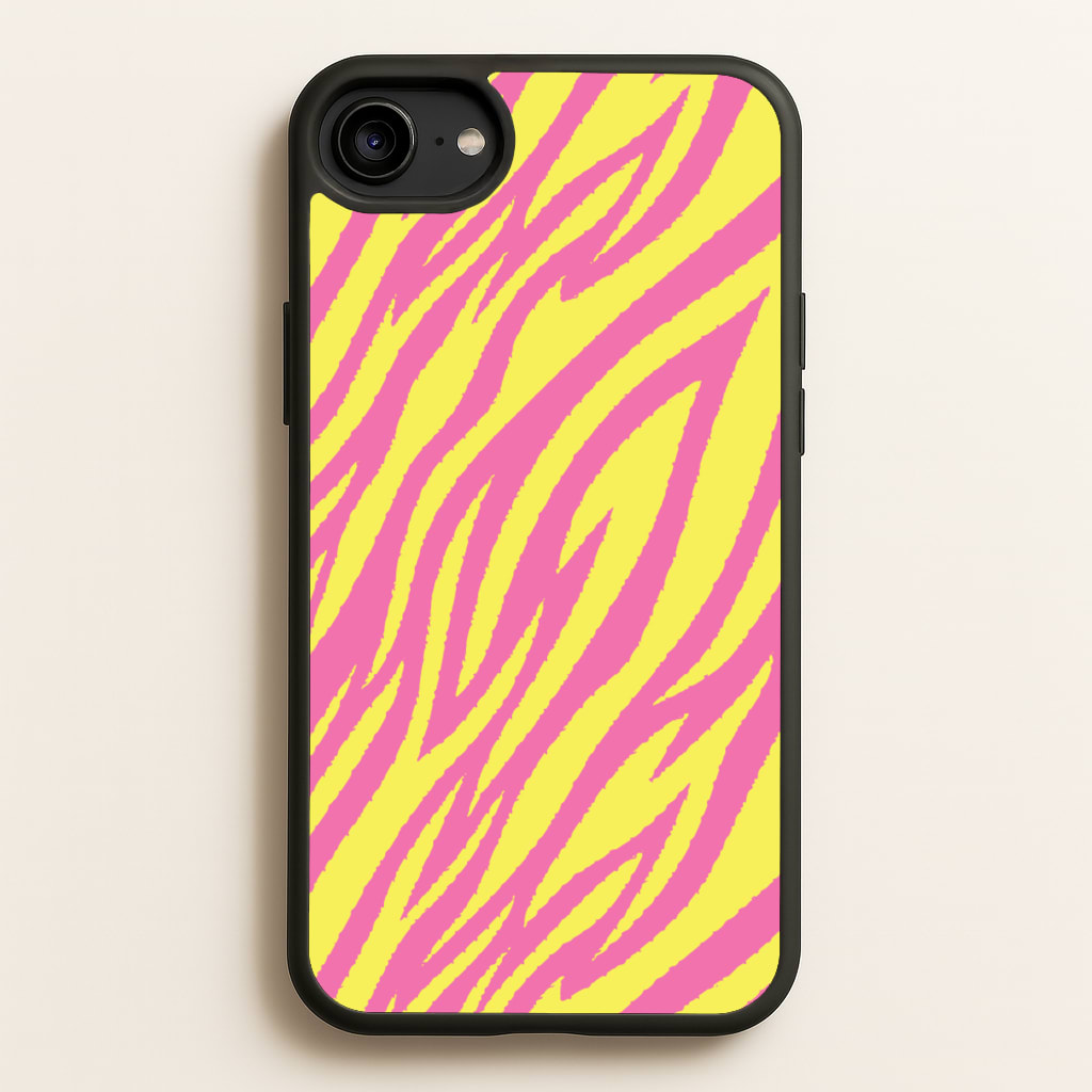 Neon Zebra Print - Animal Patterns Phone Case for iPhone 6 / 7 / 8 / SE