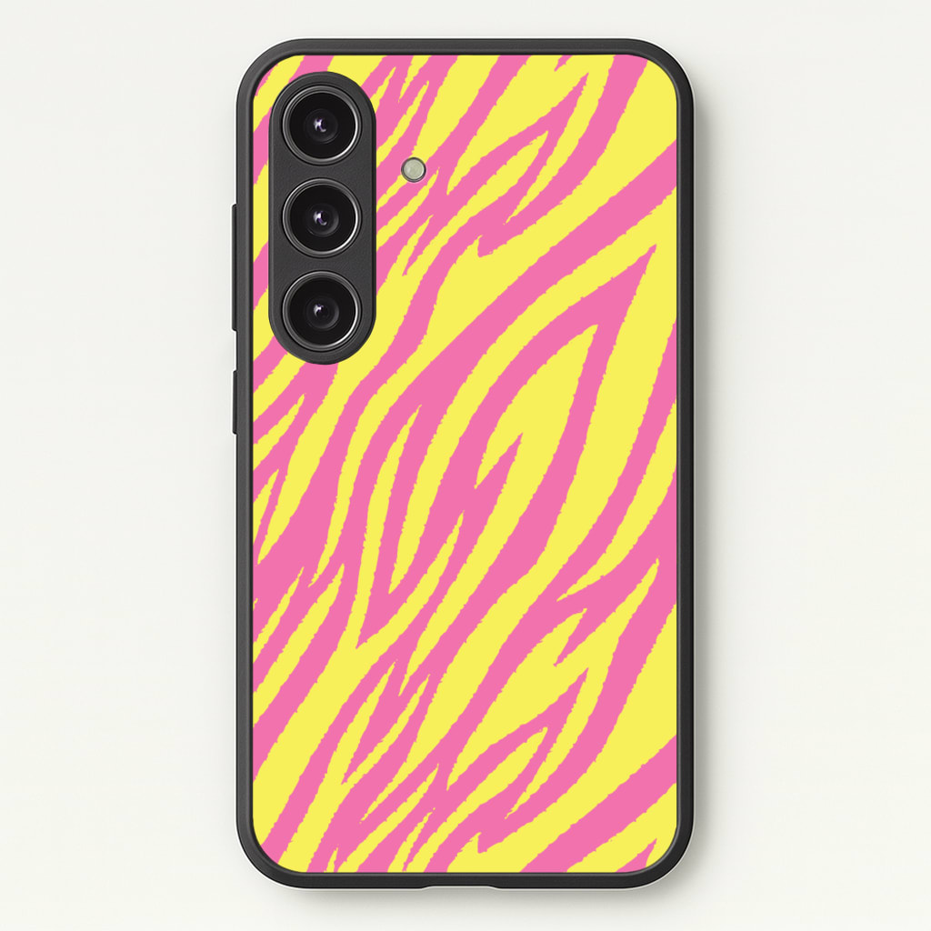 Neon Zebra Print - Animal Patterns Phone Case for Galaxy S25 Plus