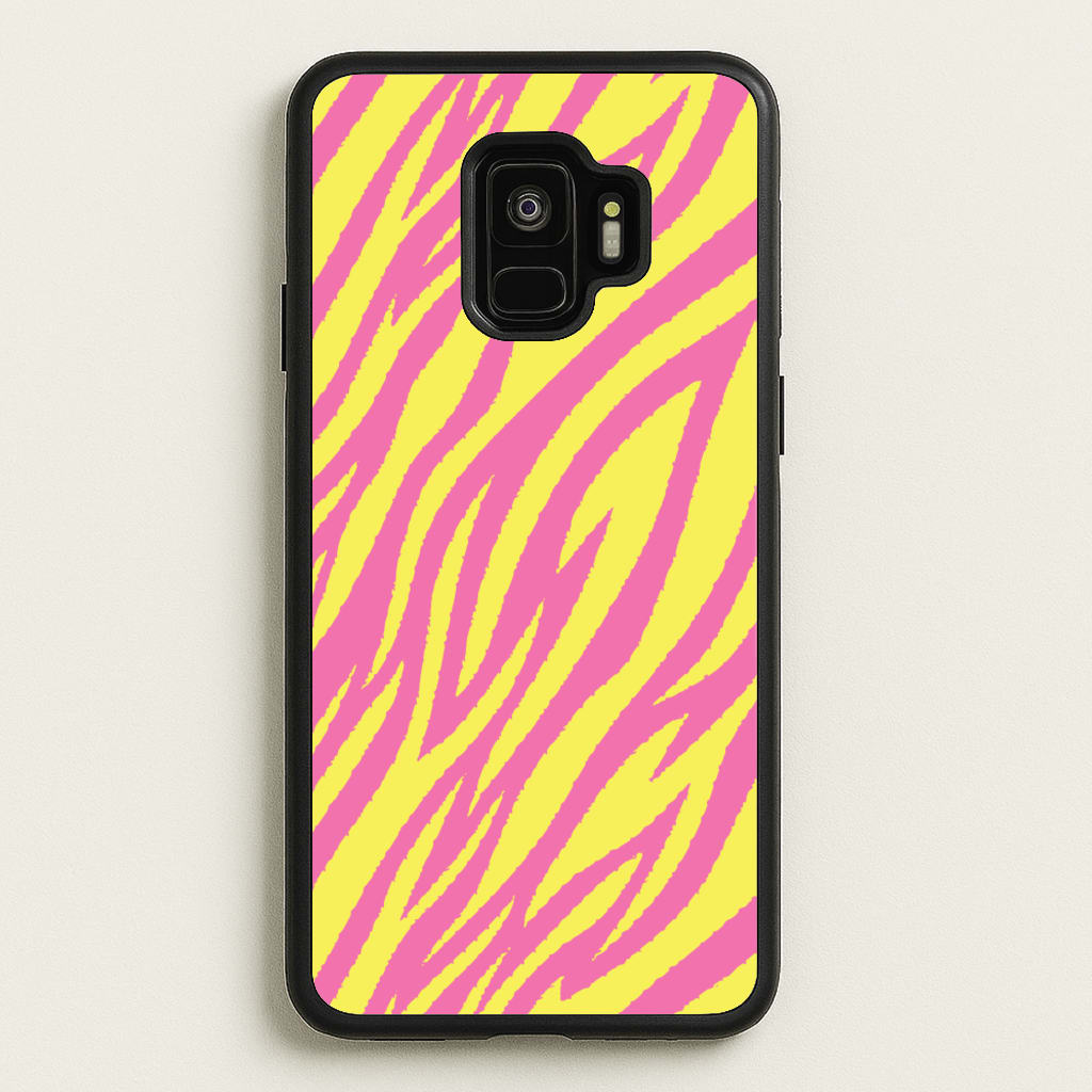 Neon Zebra Print - Animal Patterns Phone Case for Galaxy S9