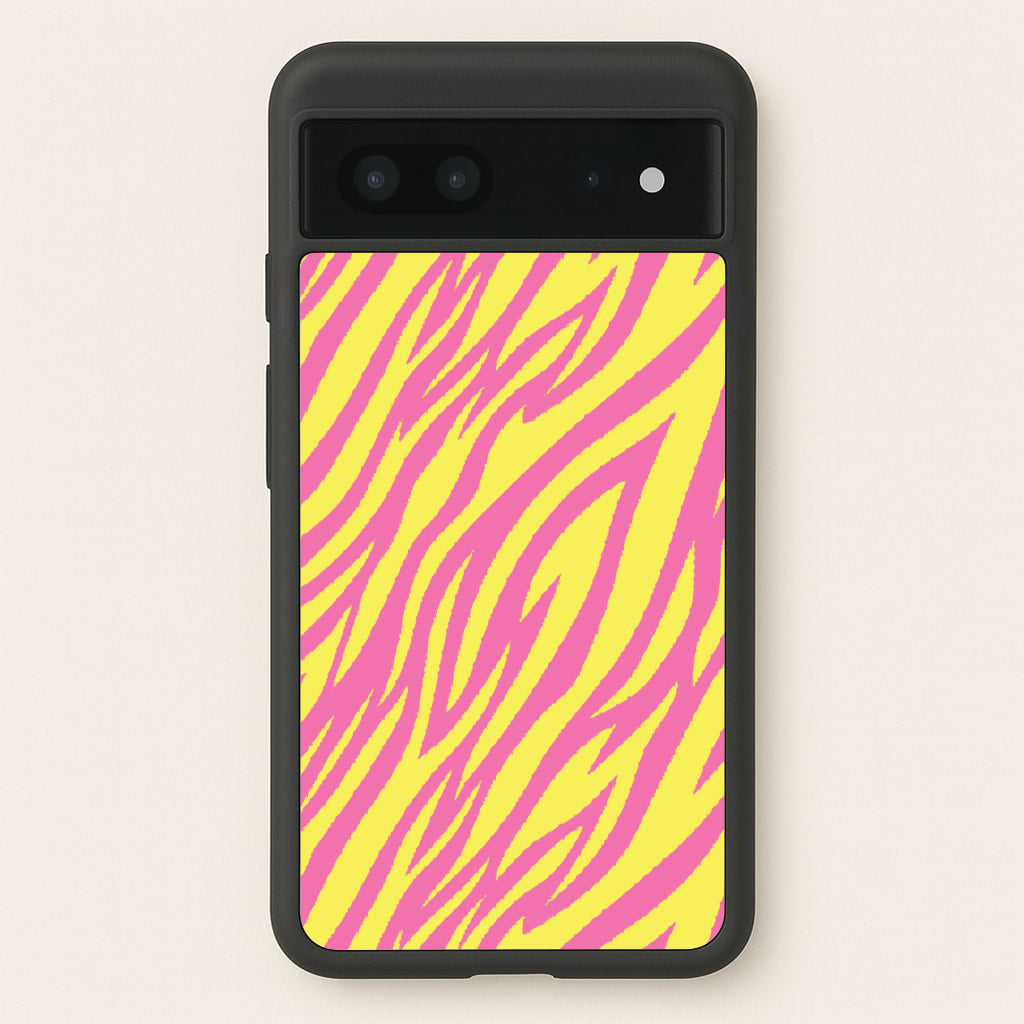 Neon Zebra Print - Animal Patterns Phone Case for Google Pixel 7