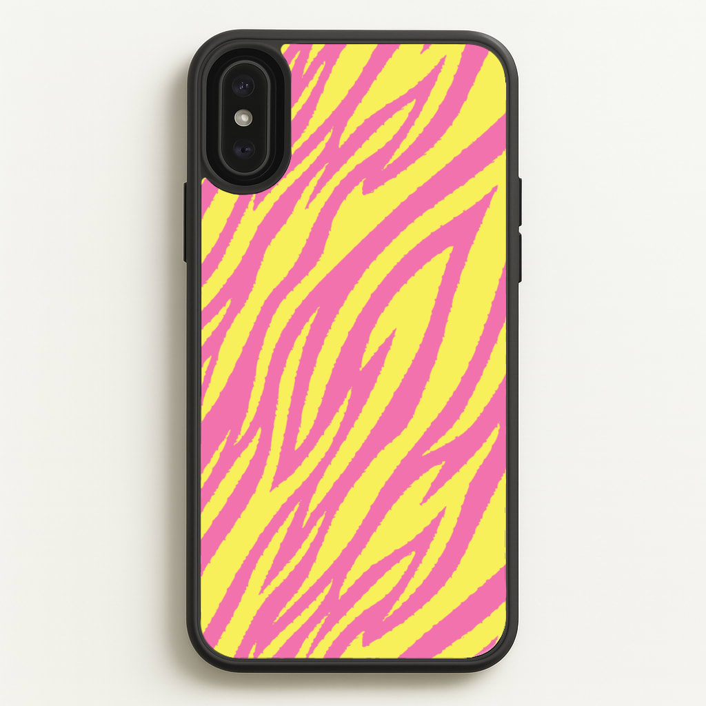 Neon Zebra Print - Animal Patterns Phone Case for iPhone XS Max