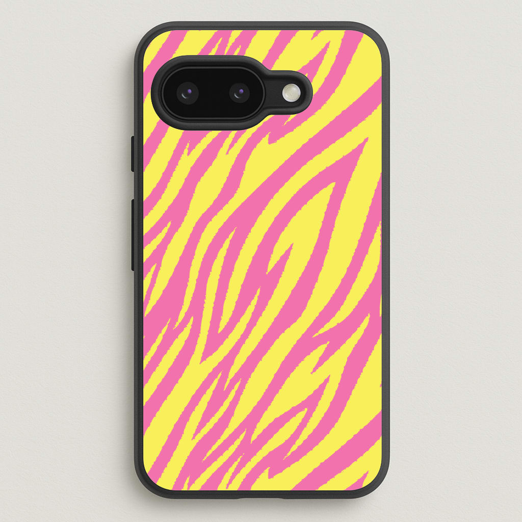 Neon Zebra Print - Animal Patterns Phone Case for Google Pixel 9a