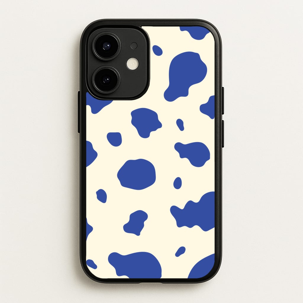 Blue Cow Print - Animal Patterns Phone Case for iPhone 12 / 12 Pro