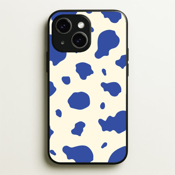 Blue Cow Print - Animal Patterns Phone Case for iPhone 15 Plus