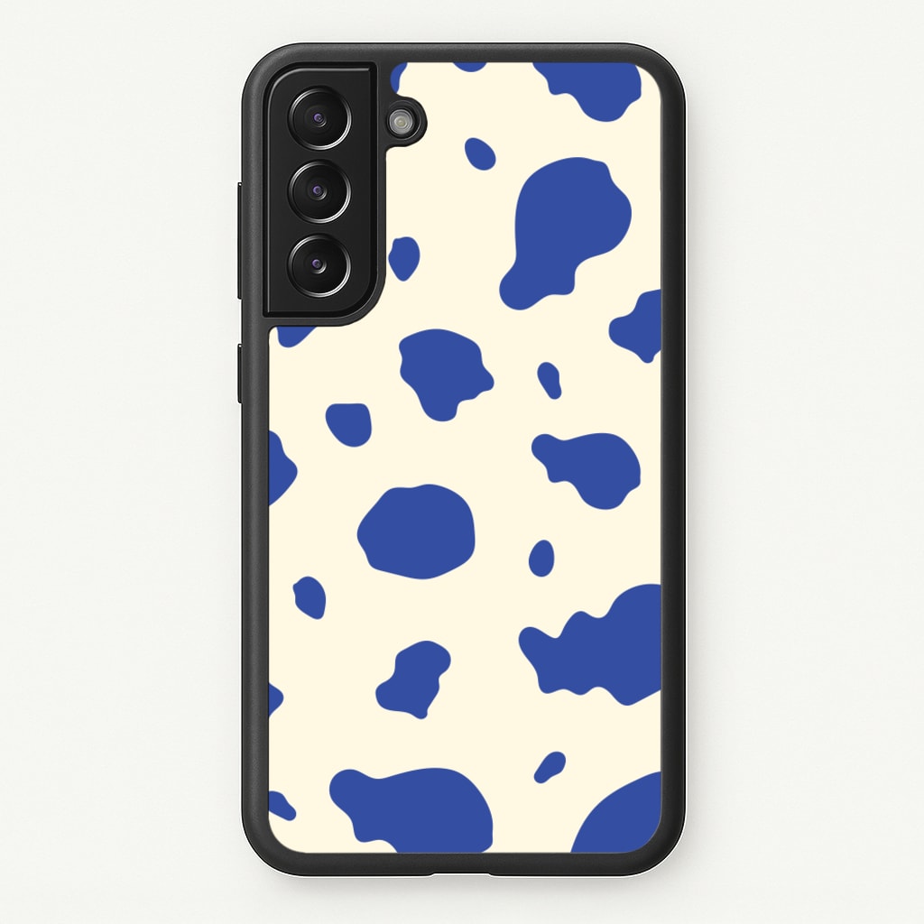 Blue Cow Print - Animal Patterns Phone Case for Galaxy S21FE
