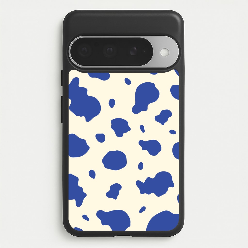 Blue Cow Print Phone Case for Google Pixel 10 Pro XL