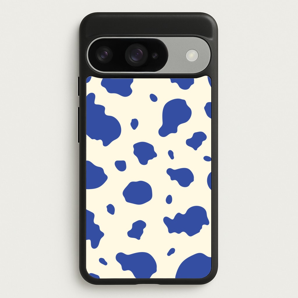 Blue Cow Print Phone Case for Google Pixel 10 / 10 Pro