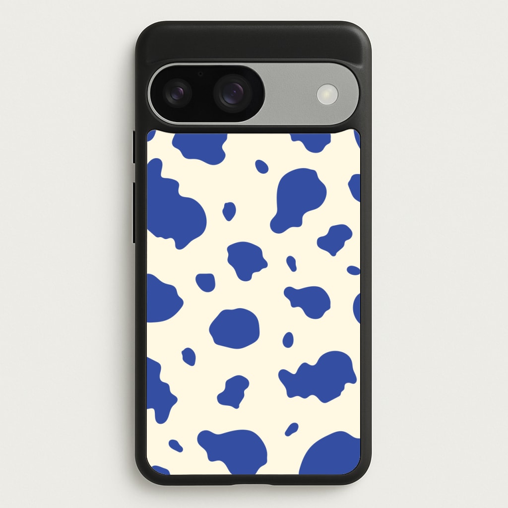 Blue Cow Print - Animal Patterns Phone Case for Google Pixel 9 / 9 Pro