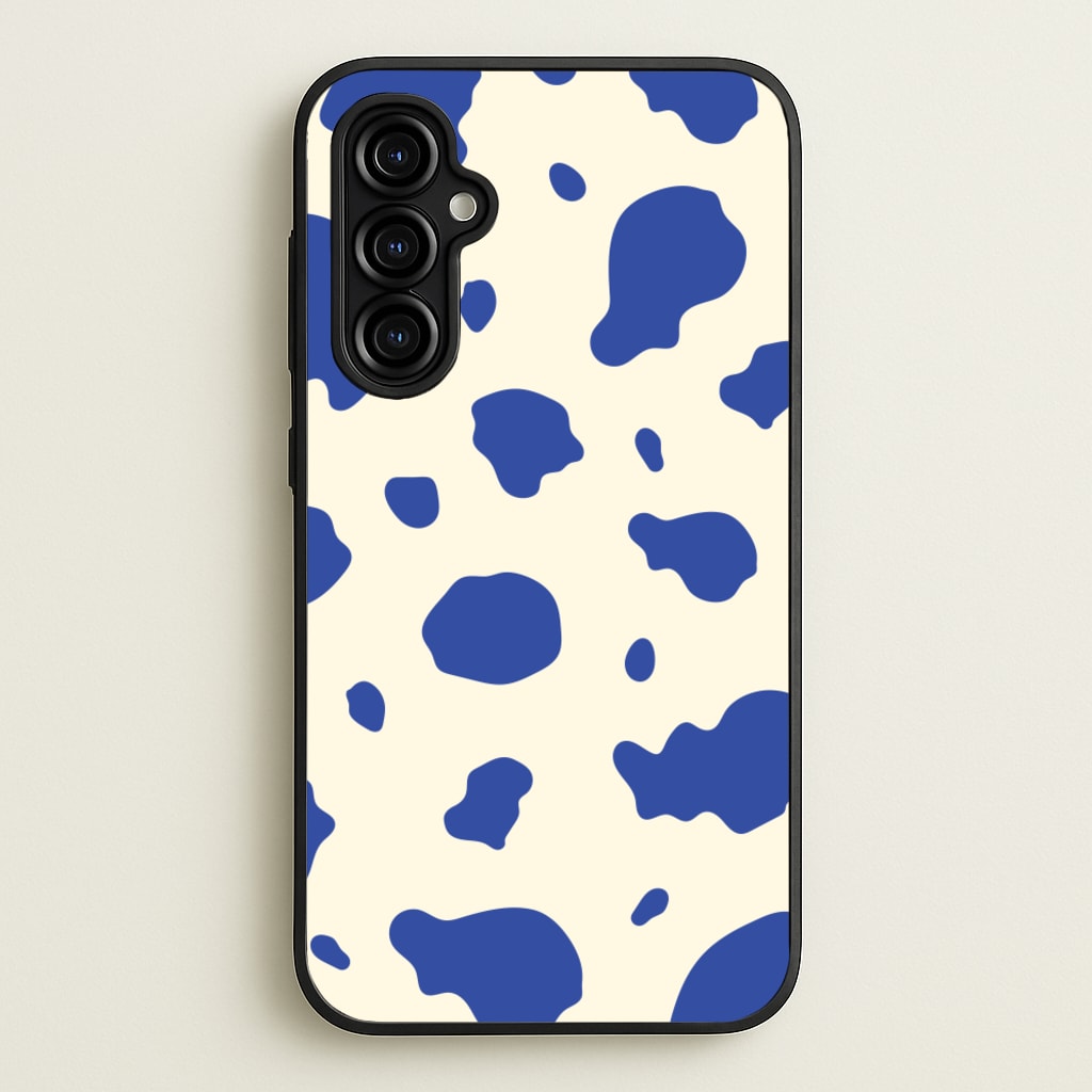 Blue Cow Print - Animal Patterns Phone Case for Galaxy A54