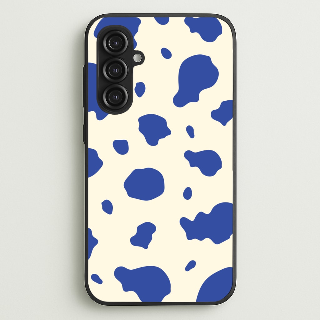 Blue Cow Print - Animal Patterns Phone Case for Galaxy S23FE