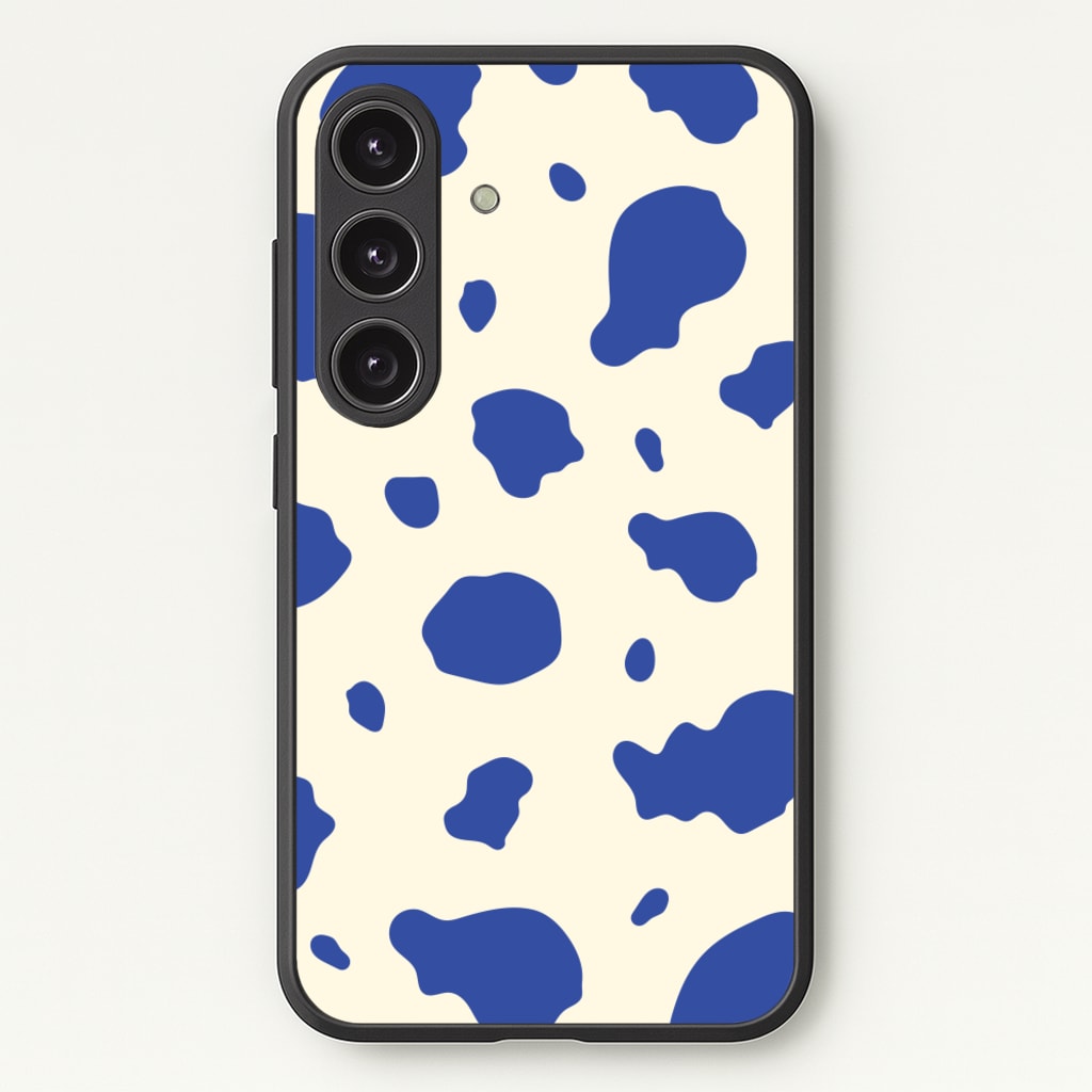 Blue Cow Print - Animal Patterns Phone Case for Galaxy S25