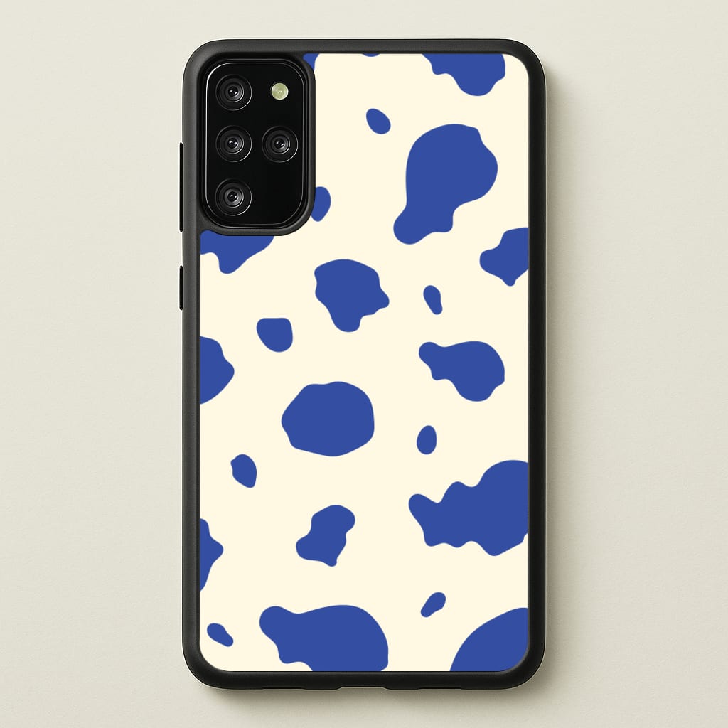 Blue Cow Print - Animal Patterns Phone Case for Galaxy S20 Plus