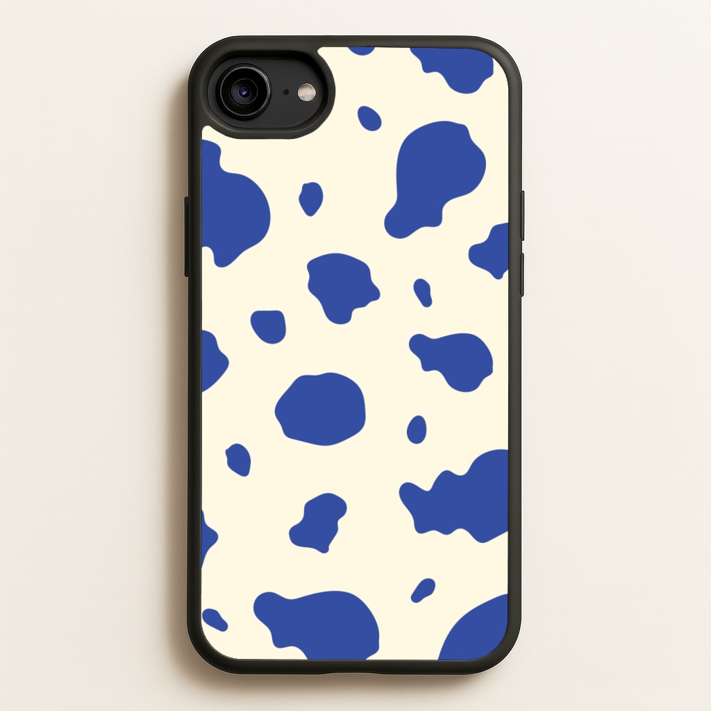 Blue Cow Print - Animal Patterns Phone Case for iPhone 6 / 7 / 8 / SE