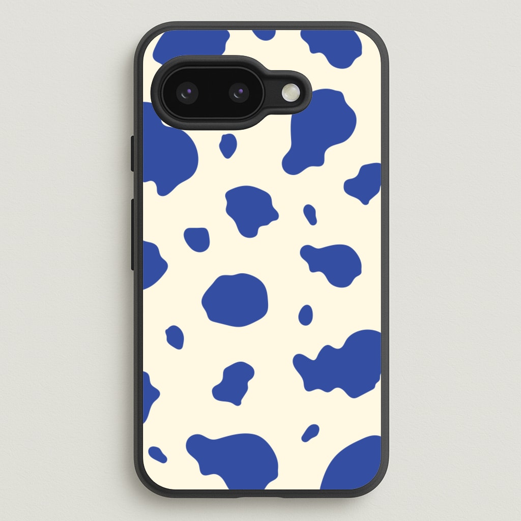 Blue Cow Print - Animal Patterns Phone Case for Google Pixel 9a