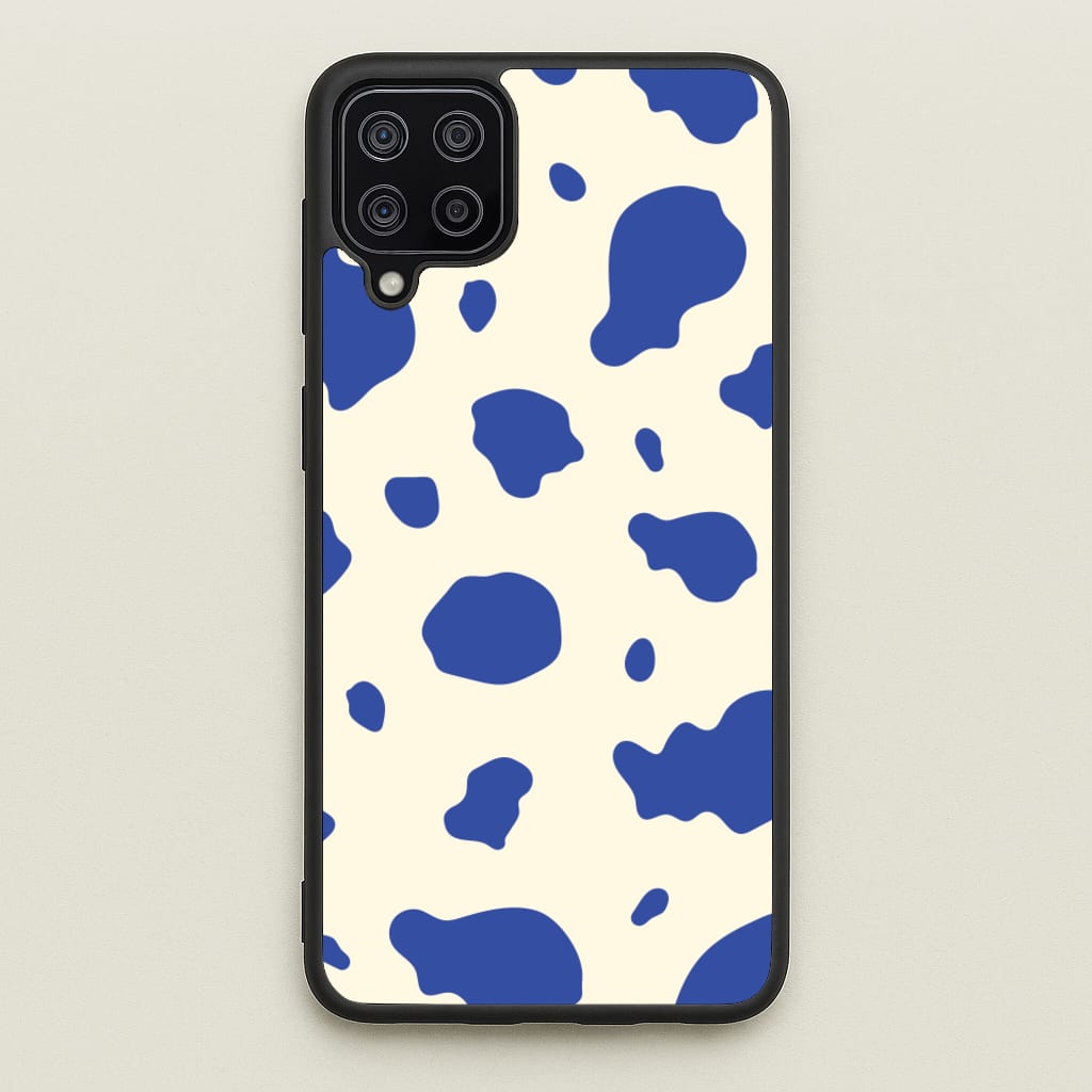 Blue Cow Print - Animal Patterns Phone Case for Galaxy A12