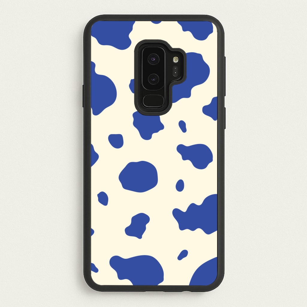 Blue Cow Print - Animal Patterns Phone Case for Galaxy S9 Plus