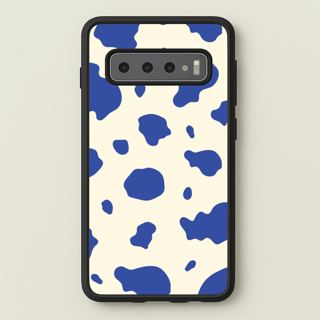 Blue Cow Print - Animal Patterns Phone Case for Galaxy S10 Plus