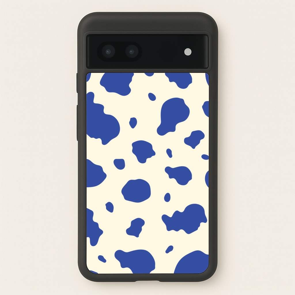 Blue Cow Print - Animal Patterns Phone Case for Google Pixel 7a