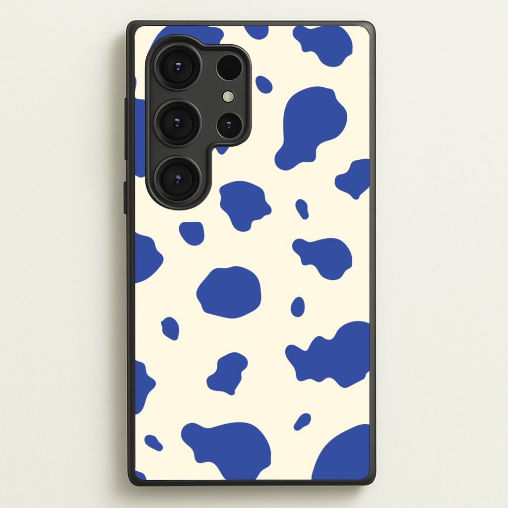 Blue Cow Print - Animal Patterns Phone Case for Galaxy S25 Ultra