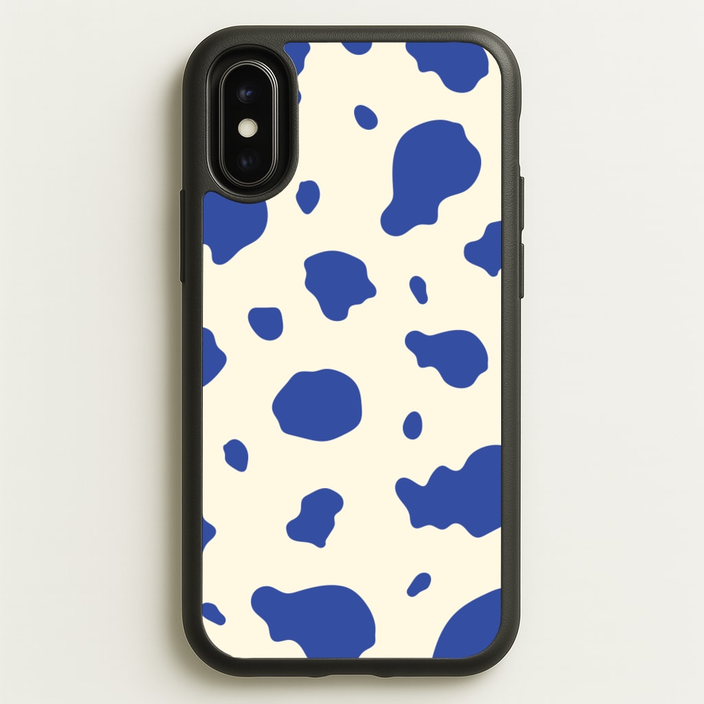 Blue Cow Print - Animal Patterns Phone Case for iPhone X / XS