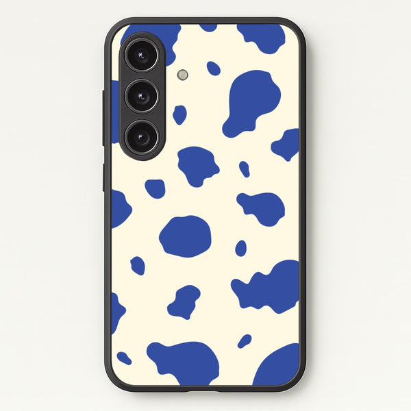 Blue Cow Print - Animal Patterns Phone Case for Galaxy S25 Plus