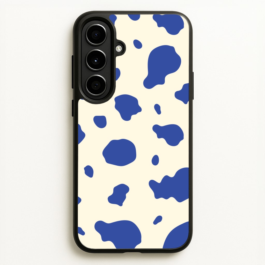 Blue Cow Print - Animal Patterns Phone Case for Galaxy A56