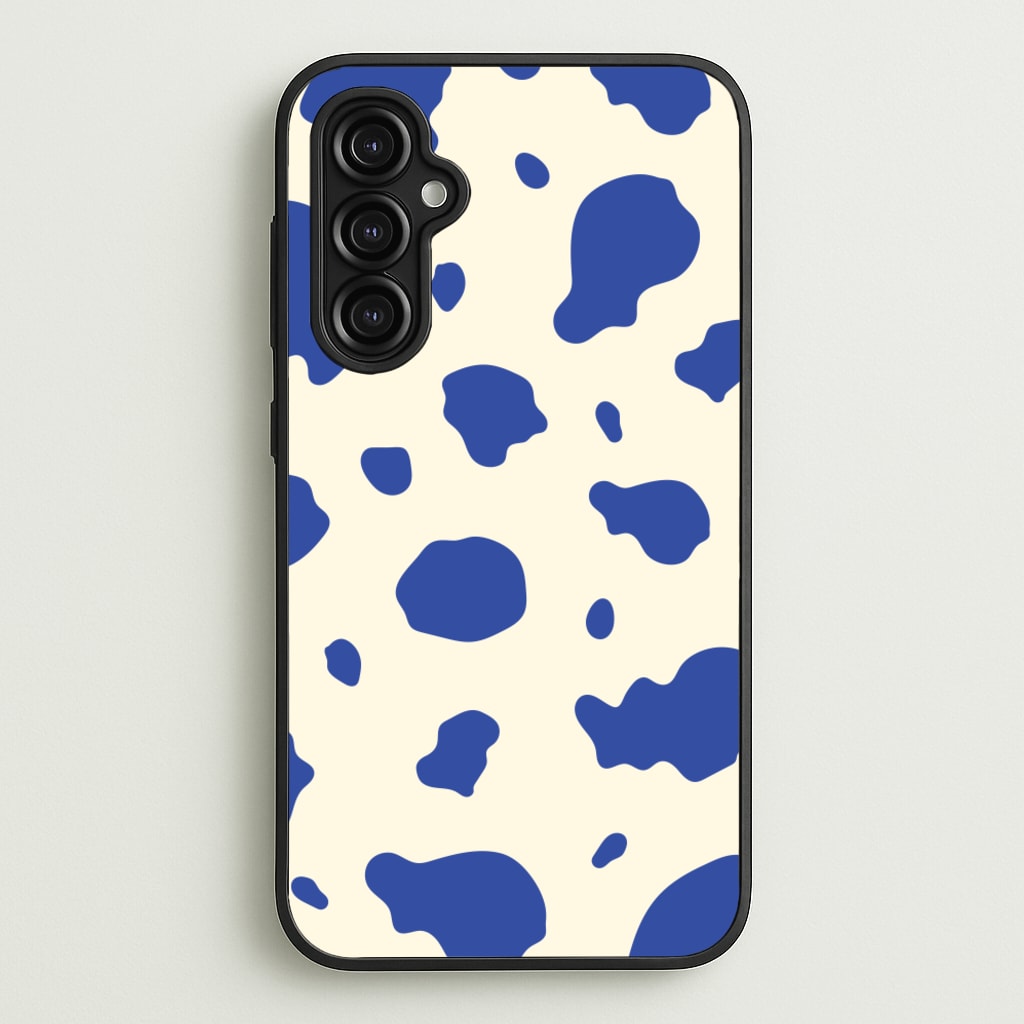 Blue Cow Print - Animal Patterns Phone Case for Galaxy A14