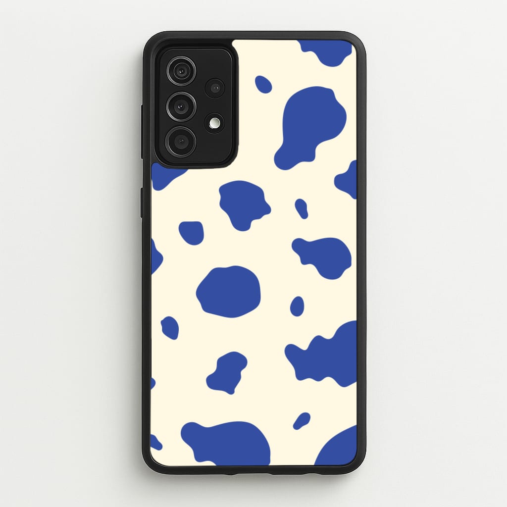 Blue Cow Print - Animal Patterns Phone Case for Galaxy A52 / A52s