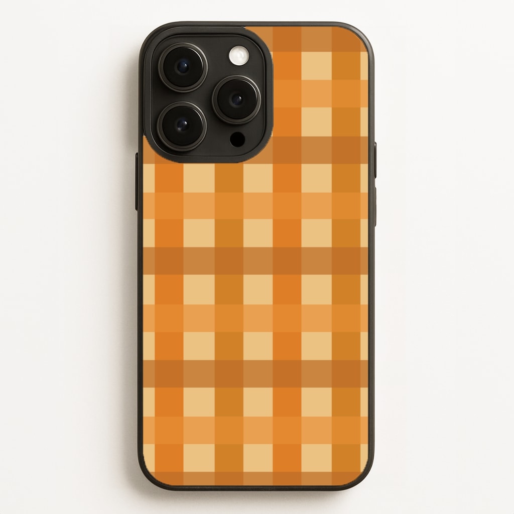 Orange Plaid Pattern- Autumn - Autumn Phone Case for iPhone 16 Pro Max