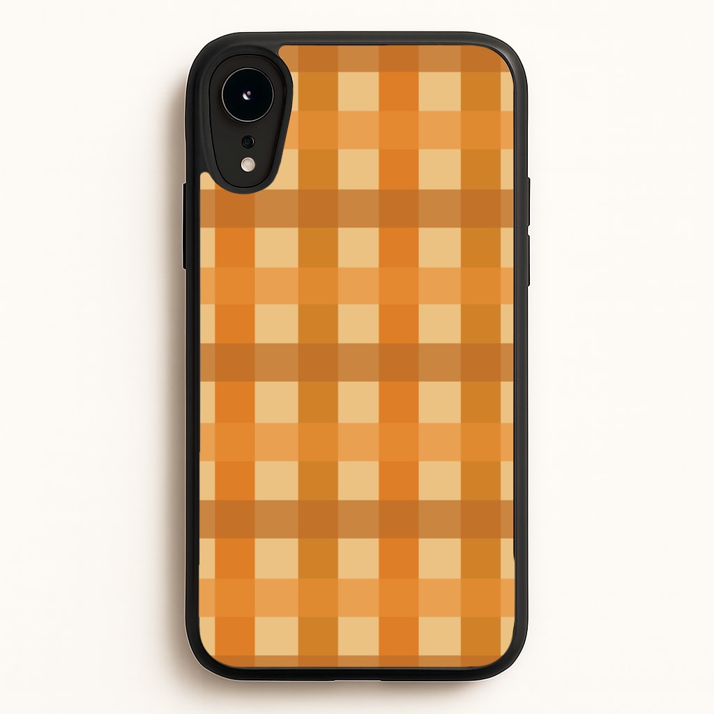 Orange Plaid Pattern- Autumn - Autumn Phone Case for iPhone XR