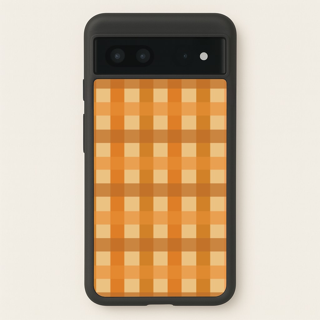 Orange Plaid Pattern- Autumn - Autumn Phone Case for Google Pixel 7