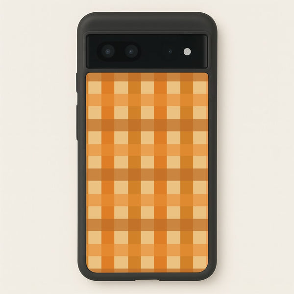 Orange Plaid Pattern- Autumn - Autumn Phone Case for Google Pixel 7