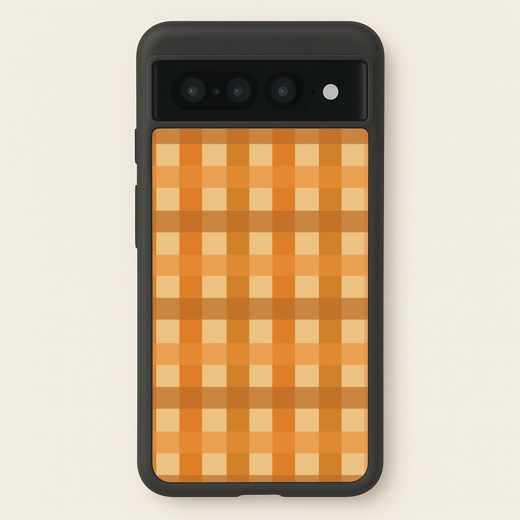 Orange Plaid Pattern- Autumn - Autumn Phone Case for Google Pixel 7 Pro