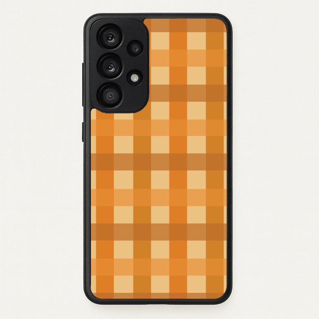 Orange Plaid Pattern- Autumn - Autumn Phone Case for Galaxy A53