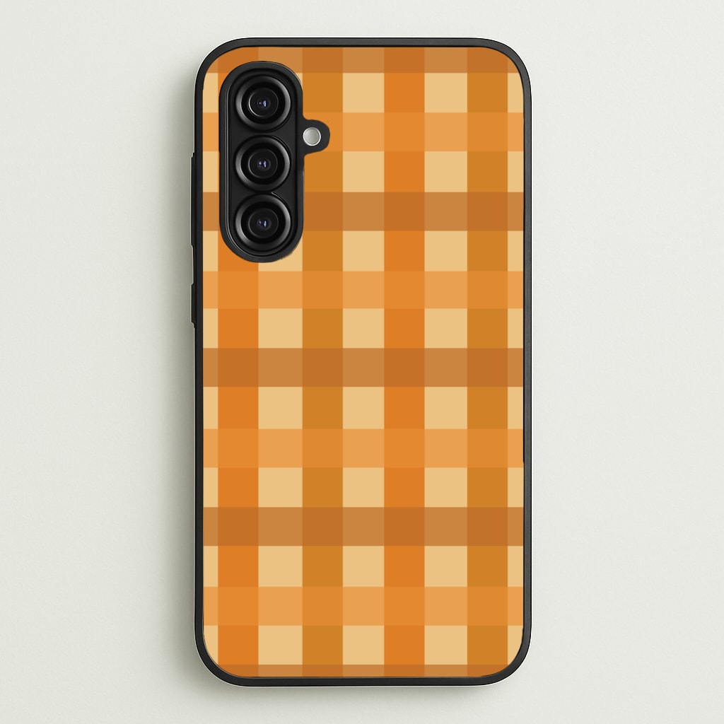 Orange Plaid Pattern- Autumn - Autumn Phone Case for Galaxy A16