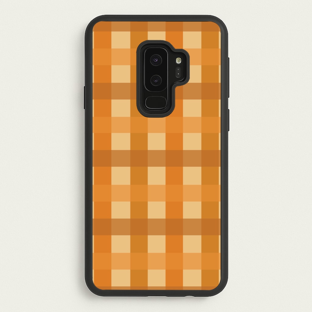 Orange Plaid Pattern- Autumn - Autumn Phone Case for Galaxy S9 Plus