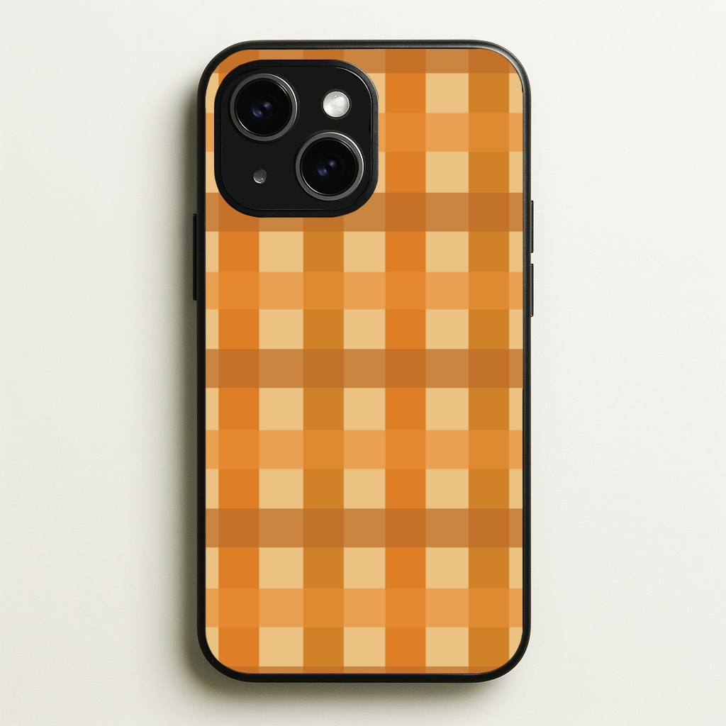 Orange Plaid Pattern- Autumn - Autumn Phone Case for iPhone 15 Plus